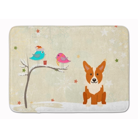 Carolines Treasures Christmas Presents Friends Corgi Machine Washable Memory Foam Mat BB2572RUG